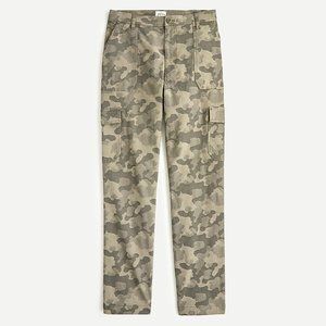 J.Crew Green High-rise Women's Cargo Festival Pant in Jacquard Camo Print